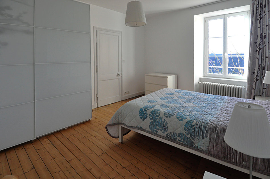 Chambre principale avec lit double - Saint-Malo, Appartement Pré Brécel 1