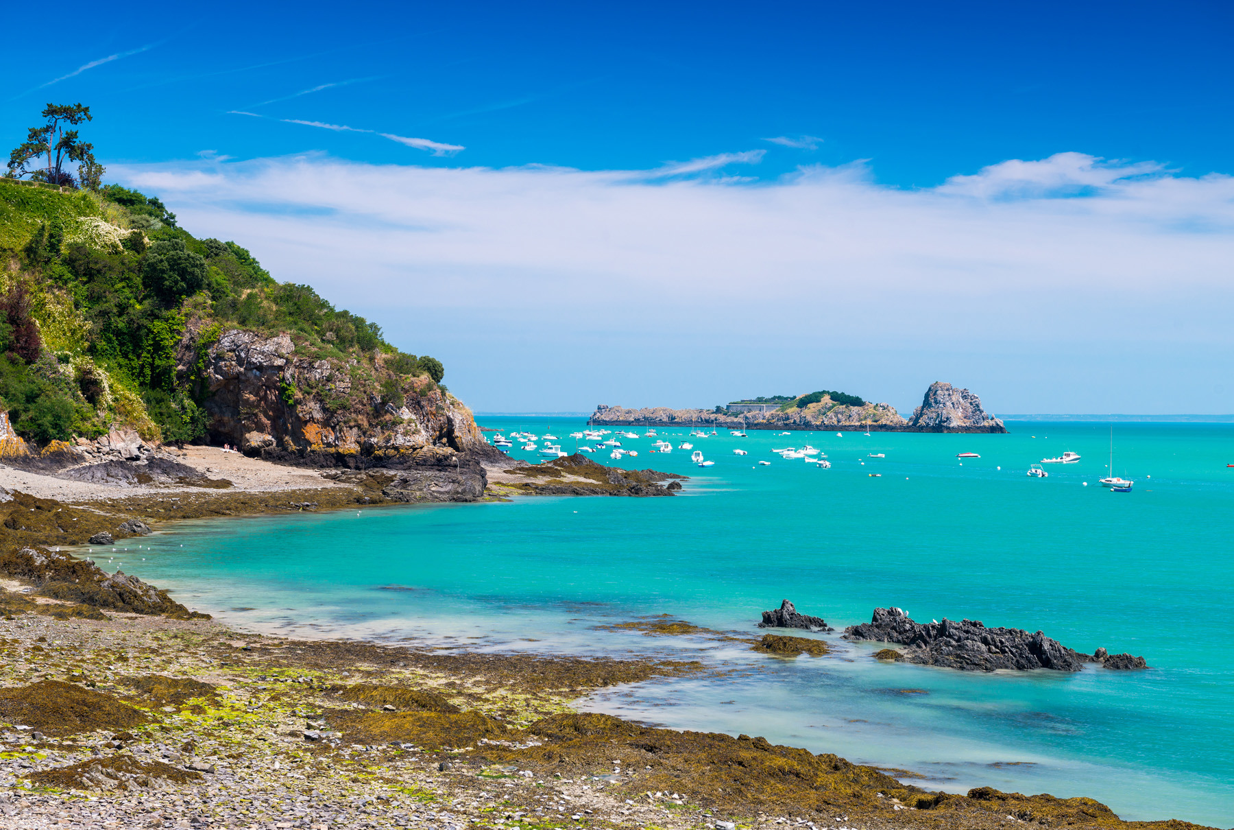 Baie de Cancale avec vue sur l'île des Rimains et l'île de Cancale